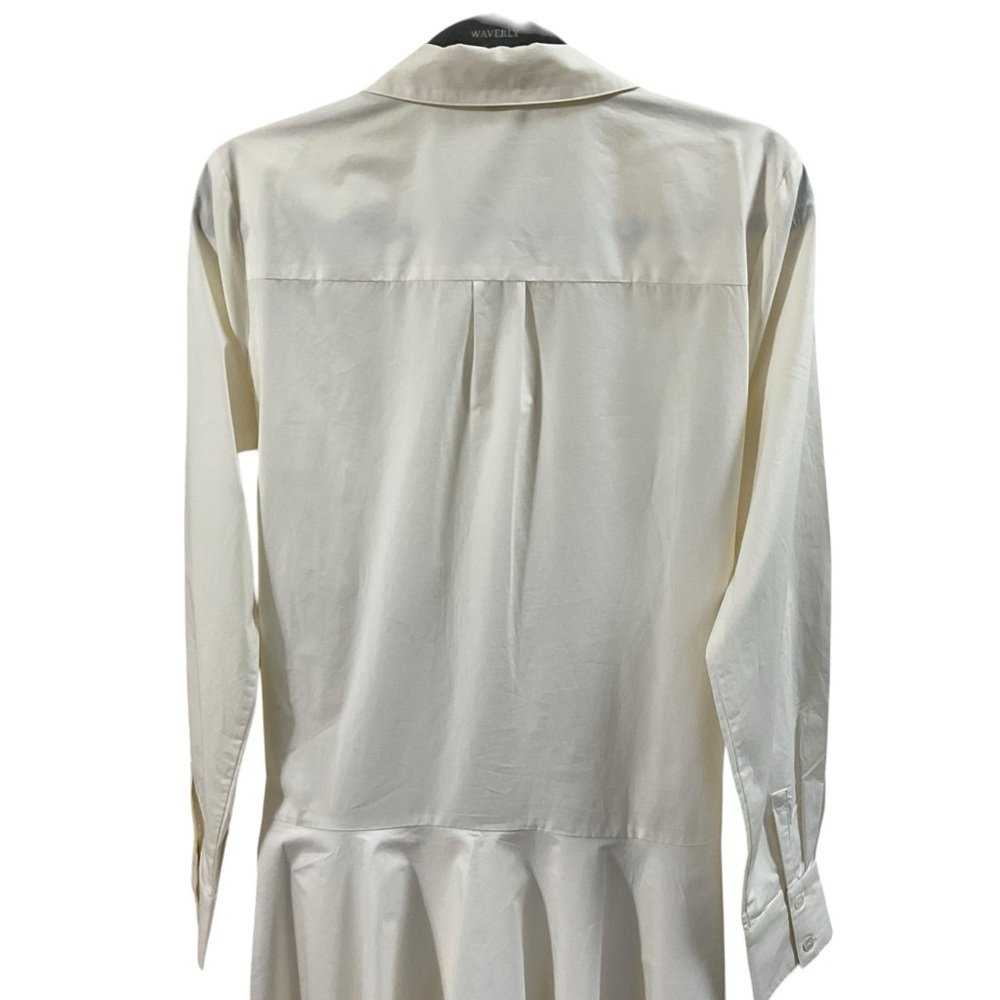 Derek Lam 10 Crosby White Tie-Front Shirt Dress | Peplum Hem ,Chic Minimalist LG - Picture 8 of 16